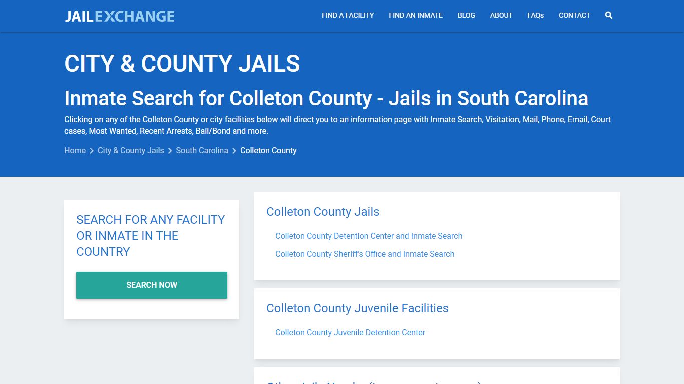 Inmate Search for Colleton County | Jails in South Carolina - Jail Exchange